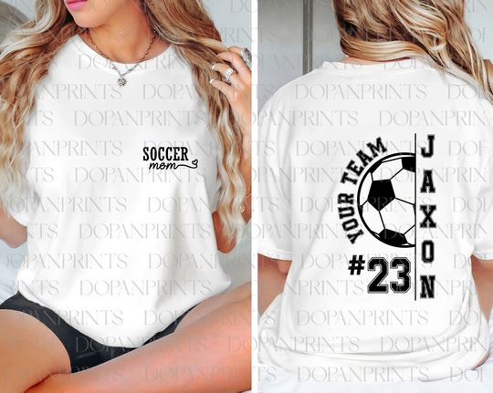 Custom Name And Number Soccer Shirt, Soccer Team Shirt, Personalized Soccer Mom Shirt, Game Day Shirt, Soccer Season Svg, Gift For Player Shirt