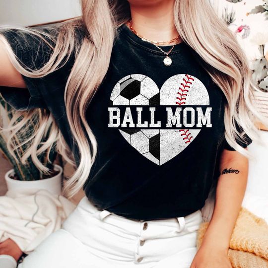 Discover Mom Of Both Shirt, Ball Mom Shirt, Soccer Mom Shirt, Baseball Mom Shirt, Soccer Lover, Baseball Lover, Sports Mom Shirt, Mothers Day Gift