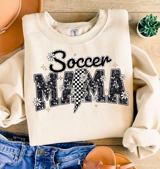 Discover Soccer Varsity Sweatshirt, Lightning Soccer Shirt, Glitter Soccer Shirt, Retro Soccer Shirt, Soccer Mama Shirt