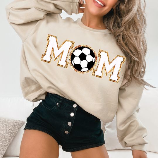 Discover Soccer Mom Sweatshirt, Soccer Mom Shirt, Custom Soccer Mama Crewneck Embroidered Sweater, Personalized Soccer Mom Gift