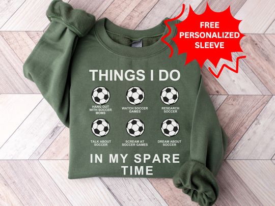 Discover Custom Soccer Mom Sweatshirt with Kids Name on Sleeve, Personalized Soccer Mom Shirt, Game Day, Sports, Mother's Day Gift For Soccer Mom