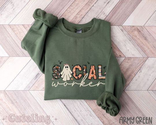 Discover Halloween Social Worker Sweatshirt, School Social Worker Sweatshirt