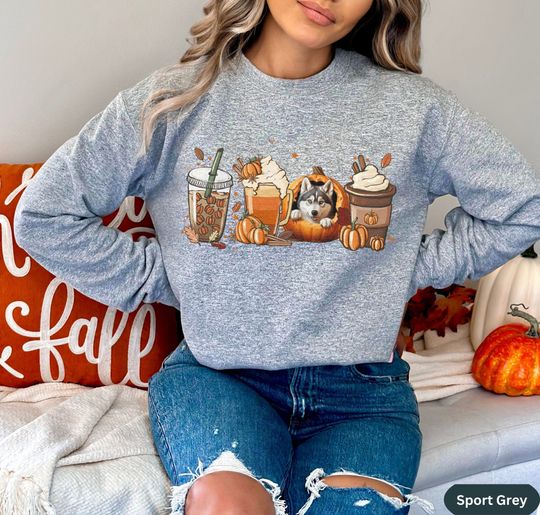 Discover Huskie Dogs Huskie Gift Fall Halloween Shirt Gift for Dog Mom Person Gift for Halloween