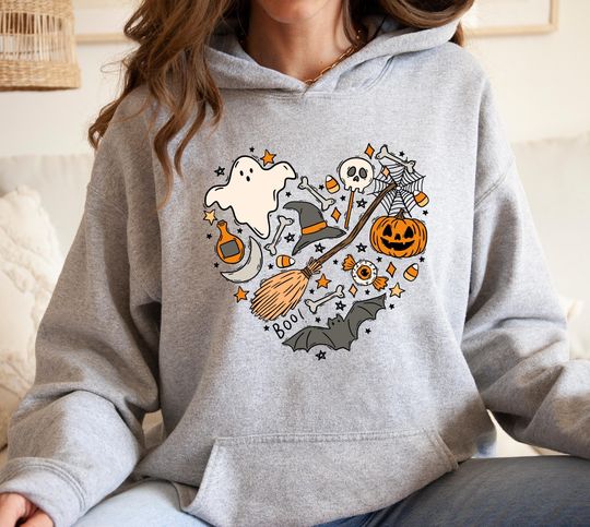 Discover Halloween Spooky Hoodie,Halloween Doodles Hoodie,Halloween Gifts, Cute Halloween Hoodie, Trendy Halloween Hoodie, Retro Vintage Halloween