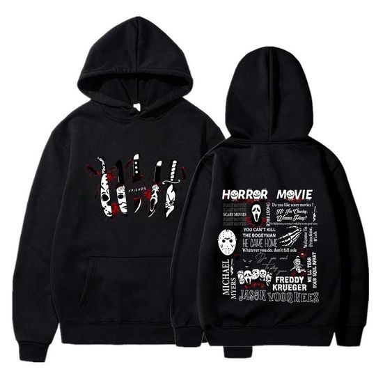 Discover Friends Knife Horror Movie Halloween Hoodies Men Fashion Long Sleeve Sweatshirts Women Cool Casual Harajuku Streetwear Pullovers