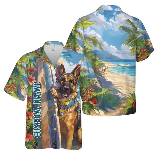 Personalized Photo Hawaiian Shirt Custom Dog Cat Face Holiday Tropical Pattern Shirt for Men Women Birthday Bachelor Party Gift Summer Gift