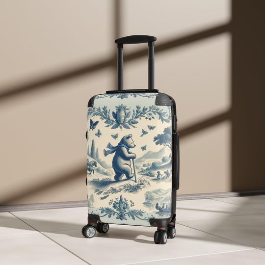 Discover Winnie the Pooh "On a Journey" Toile de Jouy - Suitcase - Small Carry On Luggage