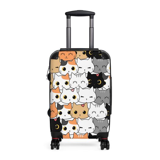 Discover Cat Print Carry-on Luggage, Legal TSA size