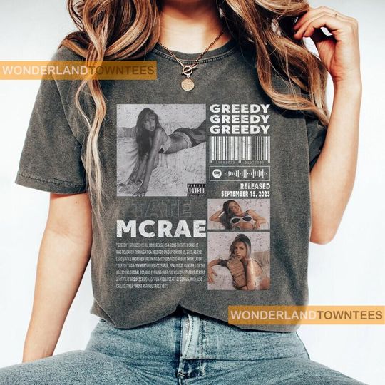 Retro Tate Mcrae Greedy Album Shirt, Tate Mcrae 2024 Tour T-Shirt, Tate Mcrae Uh Oh Shirt, Tate Mcrae Fan Merch, Gift For Her