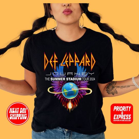 Discover Def-Leppard And Journey Summer Stadium Tour 2024 Shirt, Journey Tour Shirt, Def Leppard Shirt, Rock Music, Def Leppard And Journey Fan Gift