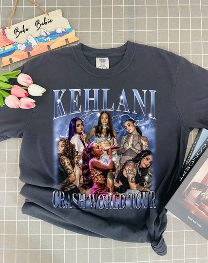 Discover Retro Kehl4ni Bootleg Comfort Colors T-shirt Kehl4ni Cr4sh World Tour 2024 Shirt Gift For Fans Kehl4ni Concert Tshirt