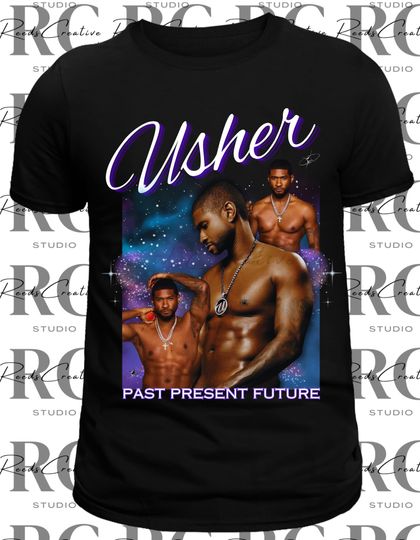 Discover Usher Past, Present, Future Tour PNG ,Digital Download, DTF, Sublimation, R&B Tour 2024, Usher #1 Fan, Usher Concert, Vintage Usher Shirt