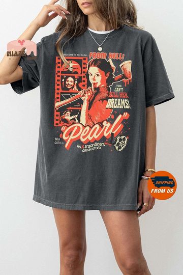 Discover Vintage Pearl Comfort Colors Tshirt, Retro Pearl Mia Goth Tee, Horror Movie Shirt, Trick Or Treat, Fall Season Vibes Tee, Gift For Her