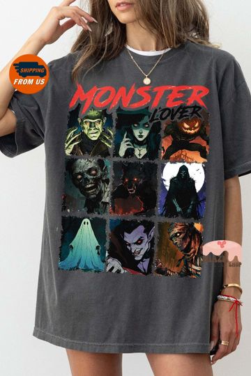 Retro Halloween Monster Mash Comfort, Monster Mash Tee, Vintage Monster Spooky Season Vibes Tshirt, Trick Or Treat Tee, Gift For Fan