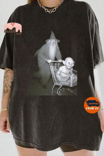 Vintage Gandalf And Gollum Graphic Comfort Colors, Movie Tshirt, Halloween Wizard Witchy Vibes Shirt, Trick Or Treat Tee, Gift For Fan