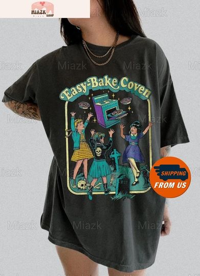 Halloween Easy Bake Coven Shirt, 90S Horror Movie Fan Unisex Tshirt, Vintage Halloween Tee, Witchy Vibes Tee Shirt, Halloween Gift