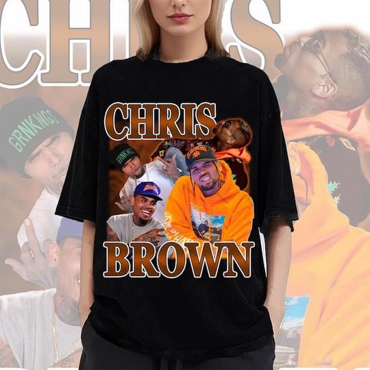 Discover Retro Chris Brown Washed T-Shirt,Singer Homage Graphic Unisex T-Shirt,R&B Shirt, Chris Brown Retro 90's Fans Hoodie Gift for Hip Hop