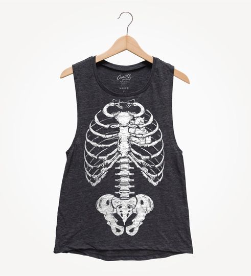 Skeleton Halloween Shirt, Muscle Tank Top, Women Tank Top, Halloween Costume Shirt