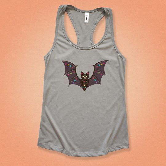 Discover Day of the Dead Bat Halloween Tank Top | Dia De Los Muertos Sugar Skull Tank