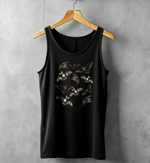 Discover Gothic Bat Design Tank Top Creepy Cute Aesthetic Spooky Apparel Gift