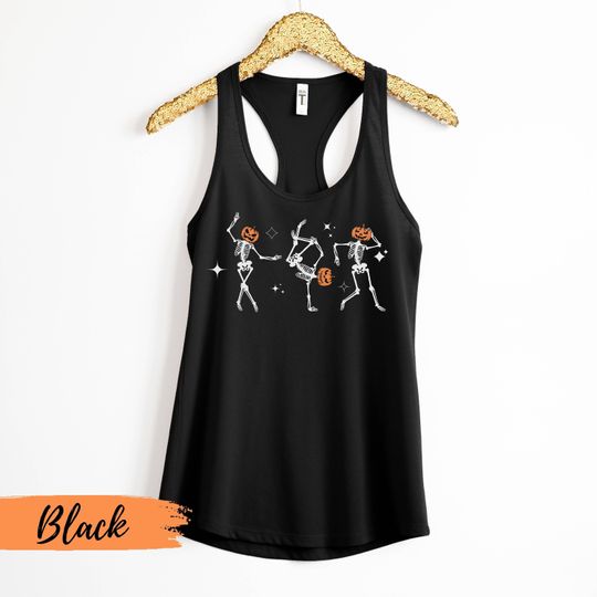 Dancing Skeleton Tank Top, Halloween Workout Tank Tops, Halloween Gift