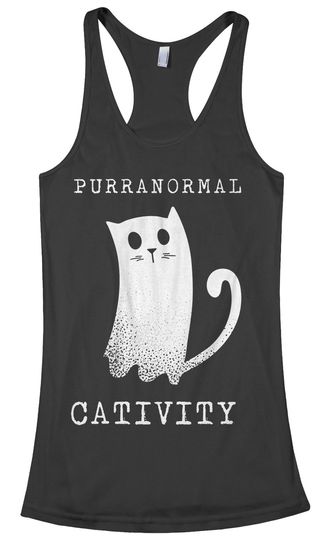 Discover Purranormal Cativity Ghost Cat Women's Racerback Tank Top