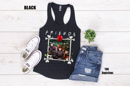 FRIENDS Halloween Horror Tank Top||Pennywise Jason Freddy Krueger Leather