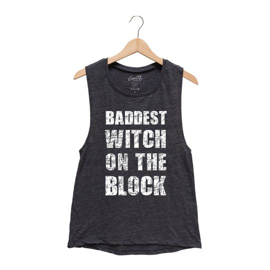 Discover Witch Shirt, Halloween Shirt, Baddest Witch Muscle Tee, Muscle Tank Top