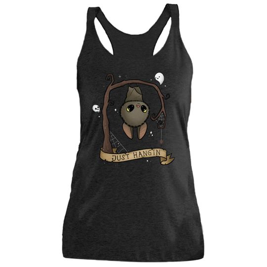 Discover Just Hangin Tank Top Funny Cute Halloween Tank Top Women Bat Tank Top Spooky Tank Top