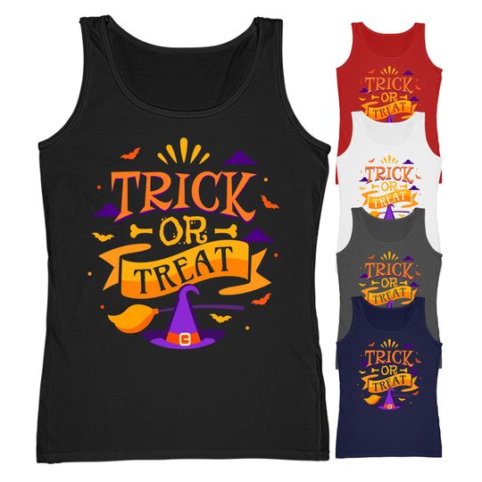 Discover Trick or Treat Witch Women's Tank Top | Funny Halloween Costume Gym Vest Gift