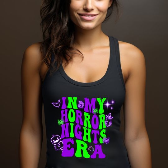 Discover Women's Ideal Racerback Tank In my Horror Nights Era, Halloween Tank Top