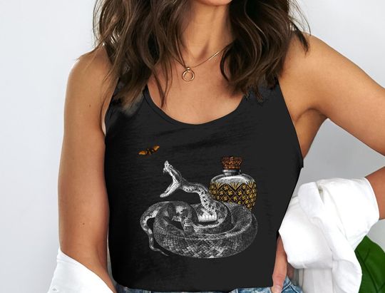 Discover Snake Tank, Halloween Snake Shirt, Gothic Reptile Lovers Shirt, Goblincore snake tank top