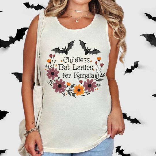 Discover Kamala Tank Top Halloween Tank Top, Childless Bat Ladies for Kamala, Comfort Colors Tank Top