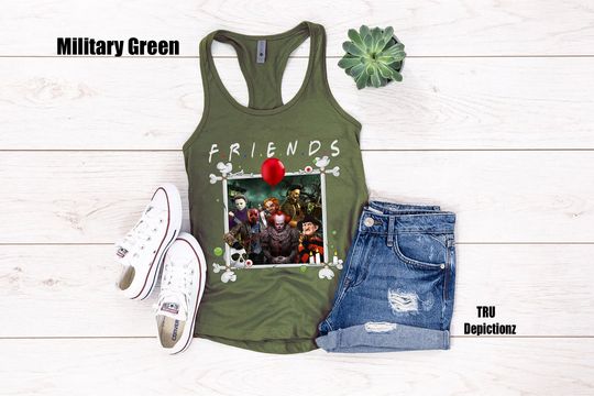 FRIENDS Halloween Horror Tank Top||Pennywise Jason Freddy Krueger Leather