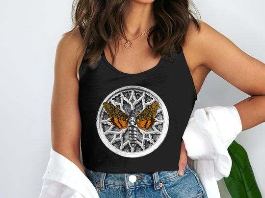 Discover Goblincore Tank, Goth Moth Tank top, dark academia tank, Halloween shirt