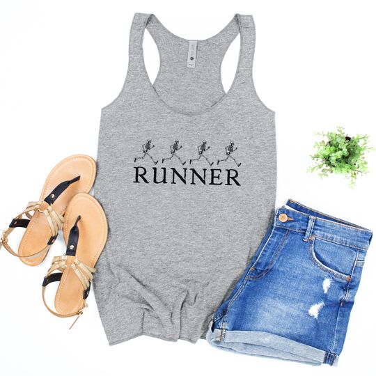 Discover Women's Halloween Running Racerback Tank, skeleton tank top, skeletons running tank