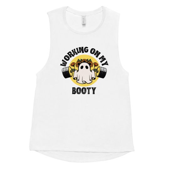 Discover Workin' On My Bootie Ghost Tank Top, Halloween Tank Top, Light Weight Fitness Tank