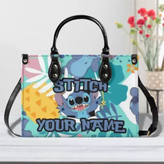 Personalized Stitch Luxury Women PU Leather Handbag, Natural Material, Custom