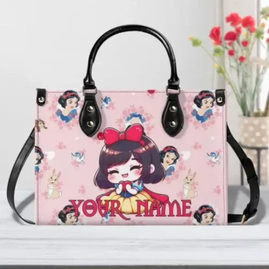 Discover Personalized Snow White Luxury Women PU Leather Handbag, Snow White Gift