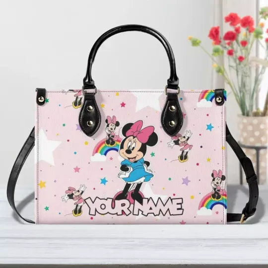 Discover Personalized Disney Minnie Luxury Women PU Leather Handbag, Minnie Gift, Gift