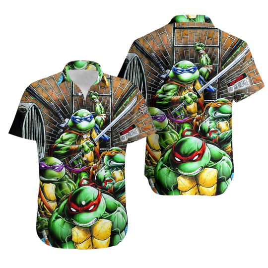 Teenage Mutant Ninja Turtles on the move, Unisex Hawaiian Shirt