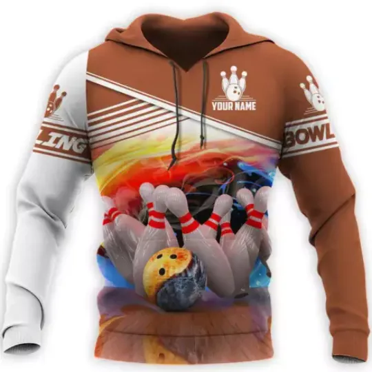 Custom 3D All Over Printed Bowling Hoodie Unisex Shirt Best Gift Bowling Team