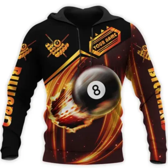 Discover Personalized Billiard Apparel Gift For Billiard Lovers 3D All Over Print Hoodie