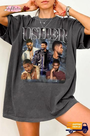 Discover Retro Usher R&B Concert Tour Graphic Shirt, Usher 90s Rap Tee, Present Future World Tour Sweatshirt, Usher Fan Merch, Gift For Men