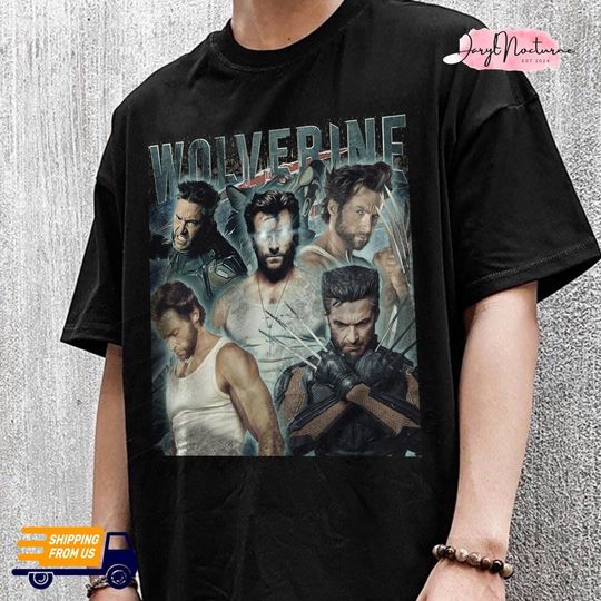 Retro Wolverine Hugh Jackman Graphic Shirt, Hugh Jackman Deadpool 3 T-Shirt, 90s Wolverine Tee, Hugh Jackman Fans Gift, Gift For Men