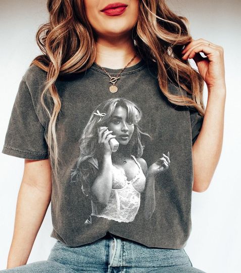 Discover Sab.Rina Music Tour 2024 Shirt, Vintage 90s Sab.Rina Comfort Color Shirt, Carpenter Graphic Shirt, Trendy Shirt, Gift for men women T-shirt