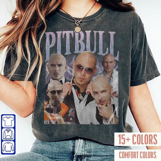 Discover Pitbull Shirt, Vintage Pitbull Homage Shirt, Pitbull Hip Hop Shirt, Rap Shirt, Vintage 90s Retro 90 Shirt, Pitbull Tshirt