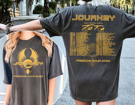 Discover Jour-ney tracklist,Jour-ney 2side 2024 Shirt, Free-dom With Toto 2024 Concert Shirt, Jour-ney Fan Shirt,  Gift for men women comfort color