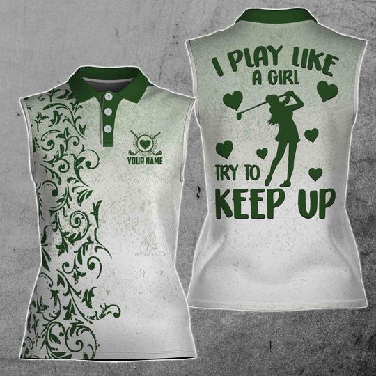 Discover Custom Name Golf Lover I Play Like A Girl Women Sleeveless Polo