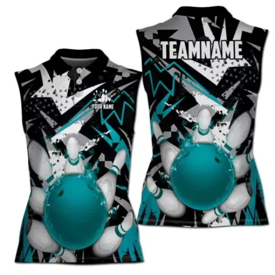 Discover Personalized Bowling Strike Bowling Pin Women Sleeveless Polo